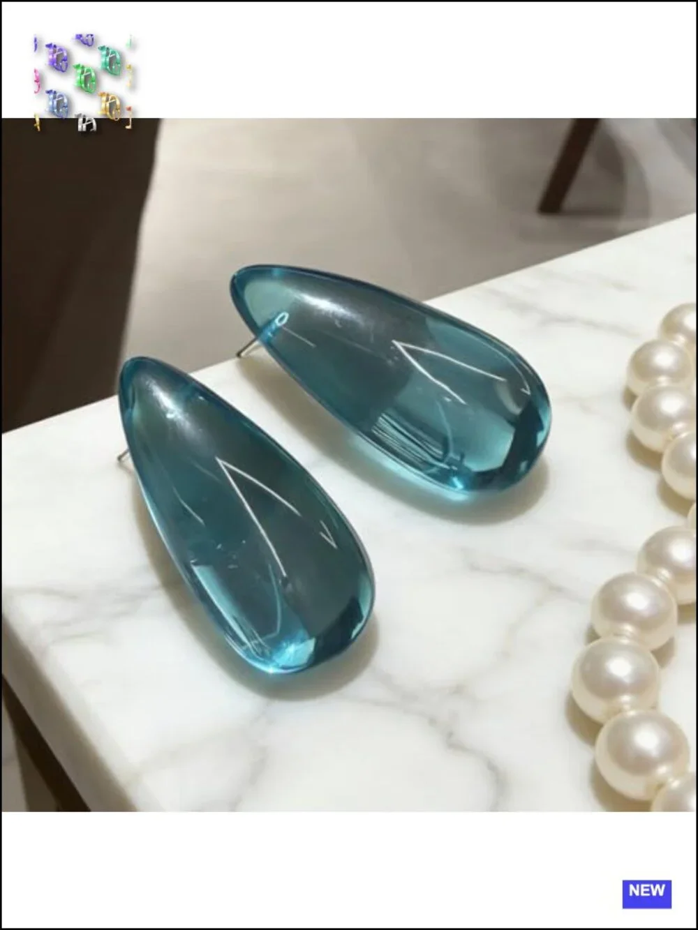 Clear Resin Statement Teardrop Drop Earrings Chunky Geometric Jewelry